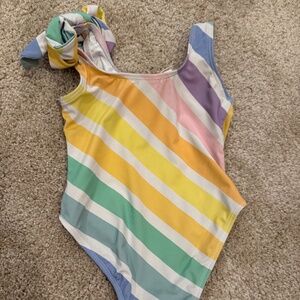 The Beaufort Bonnet Company baby girl rainbow bathing suit 12-18 months